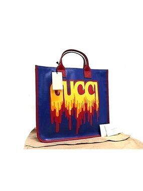 Gucci Children's Leather Handbag Tote Blue